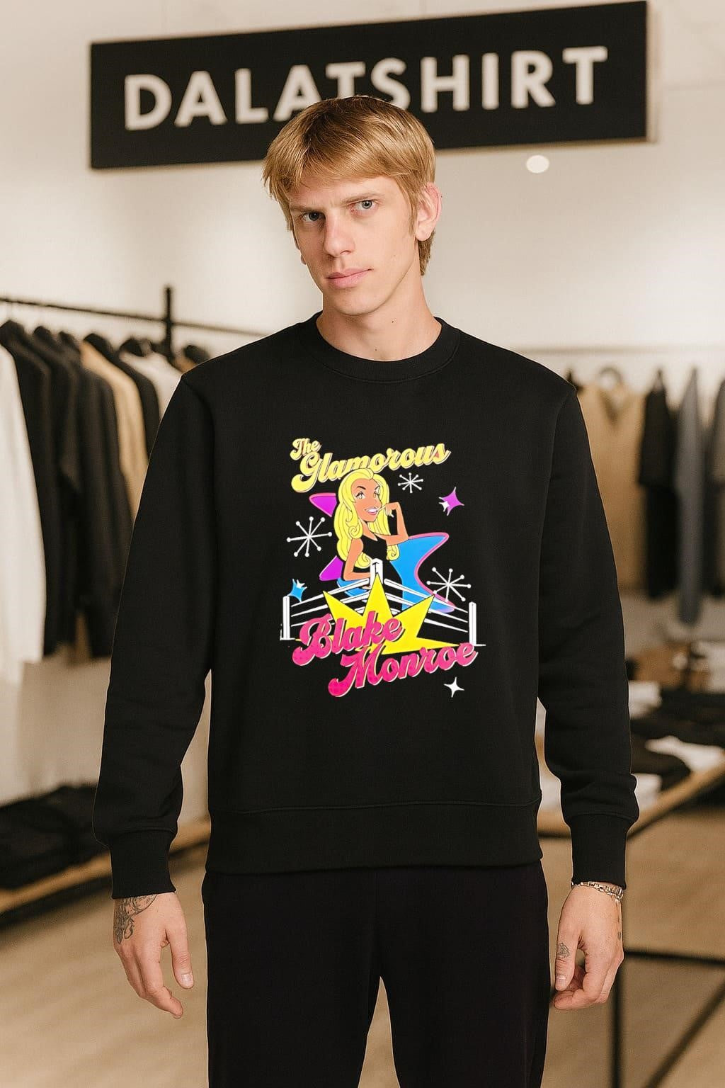 The Glamorous Blake Monroe pink Wrestling ring retro style shirt