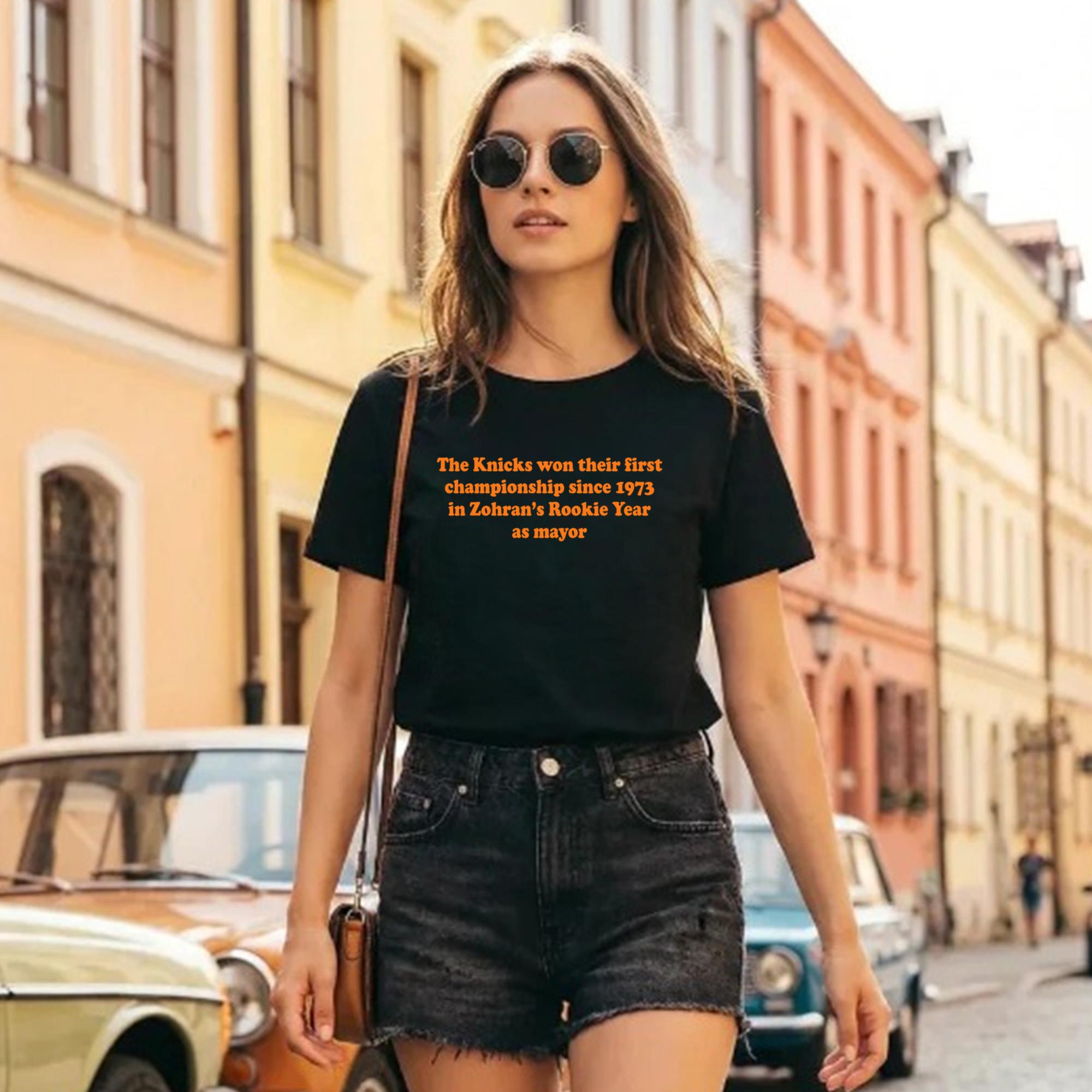 The Knicks Won Their First Championship Since 1973 In Zohran’s Rookie Year Shirt