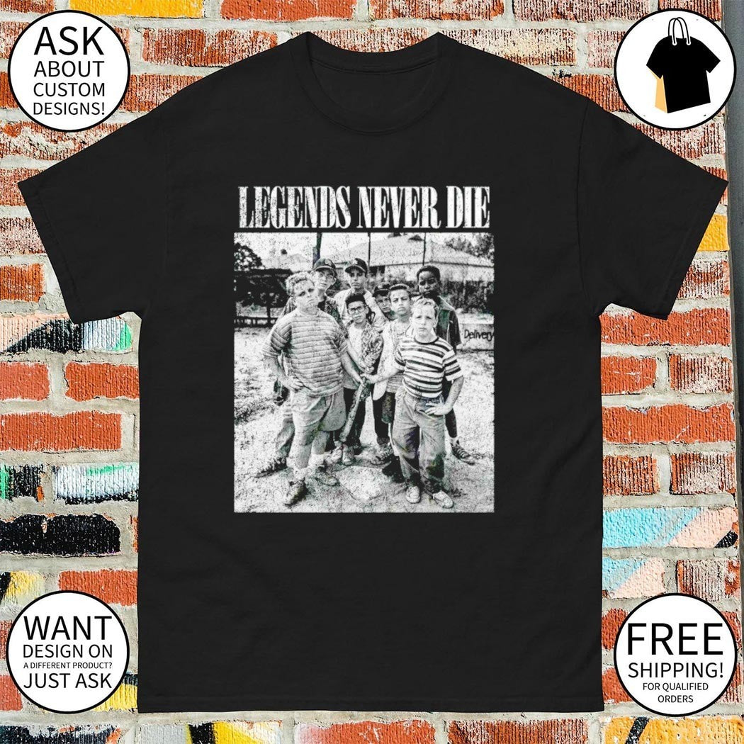 The Sandlot Baseball Squad Crew Legends Never Die shirt