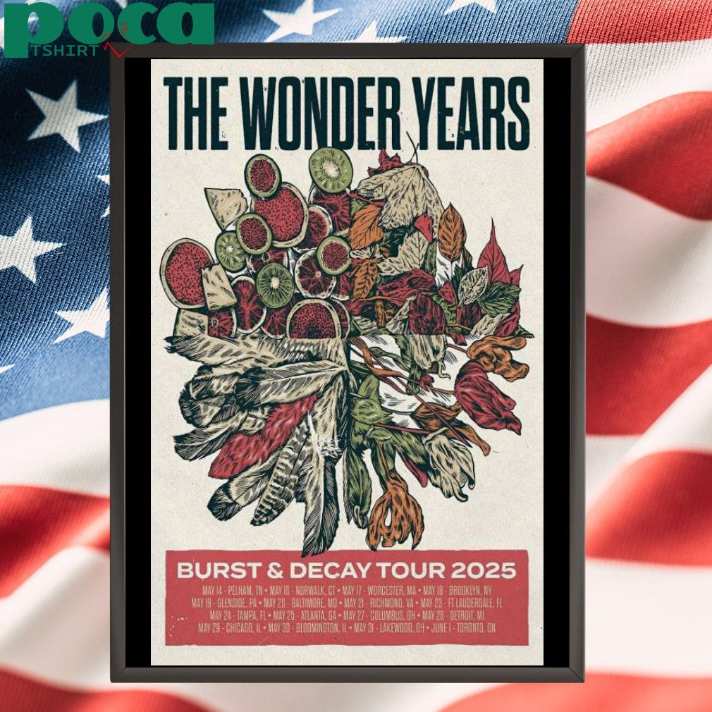 The Wonder Years Burst and Decay Tour New Poster Shirt