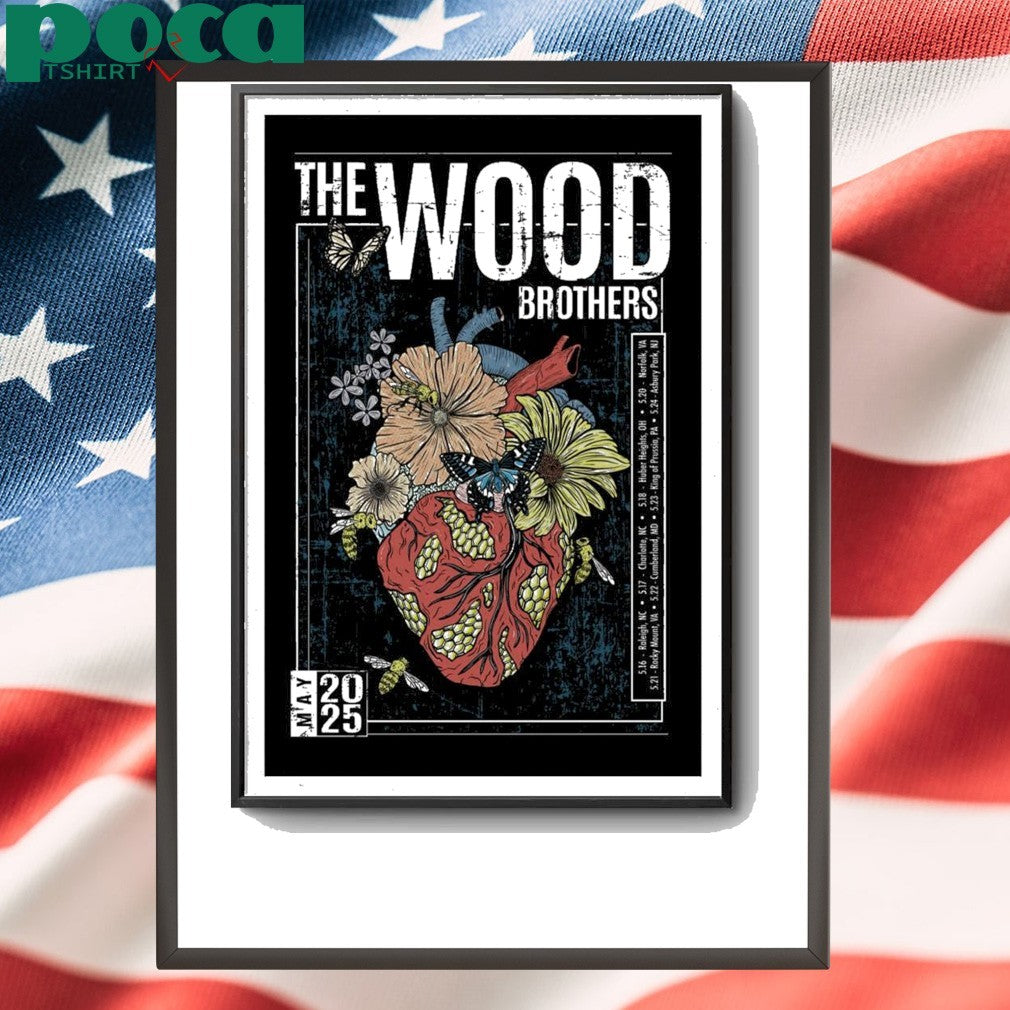 The Wood Brothers May 16, 2025 Red Hat Amphitheater, Raleigh, NC Poster shirt