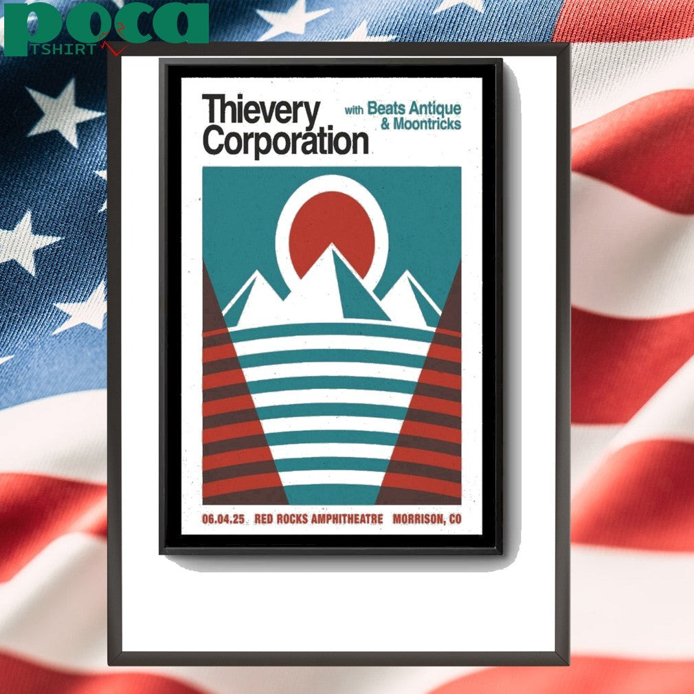 Thievery Corporation June 4, 2025 Morrison, CO at Red Rocks Amphitheatre Poster shirt