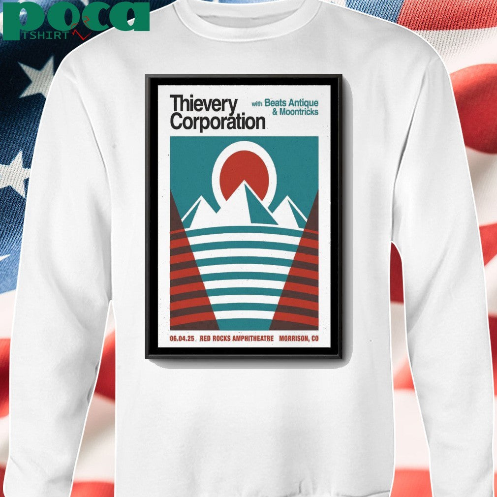 Thievery Corporation June 4, 2025 Morrison, CO at Red Rocks Amphitheatre Poster shirt