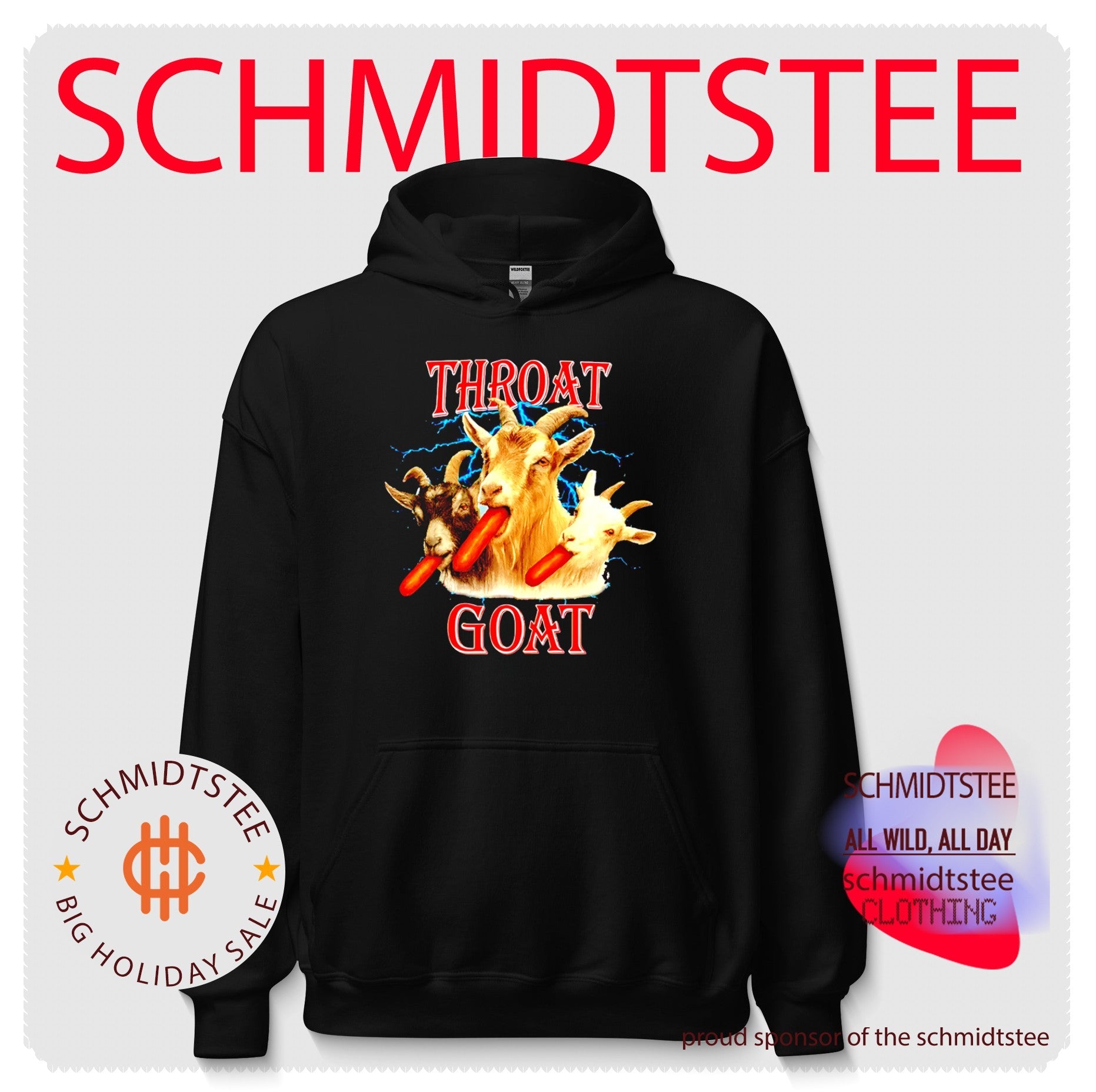 Throat Goat Hot Dog Eating Goats humor animal meme shirt