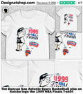 Tim Duncan San Antonio Spurs Basketball piss on Knicks logo the 1999 NBA Finals shirt