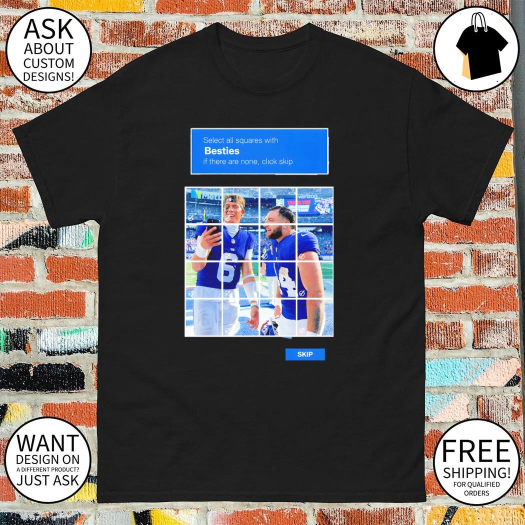 Tommy DeVito Jamie Gillan New York Giants Baseball select all squares with besties if there are none click skip shirt