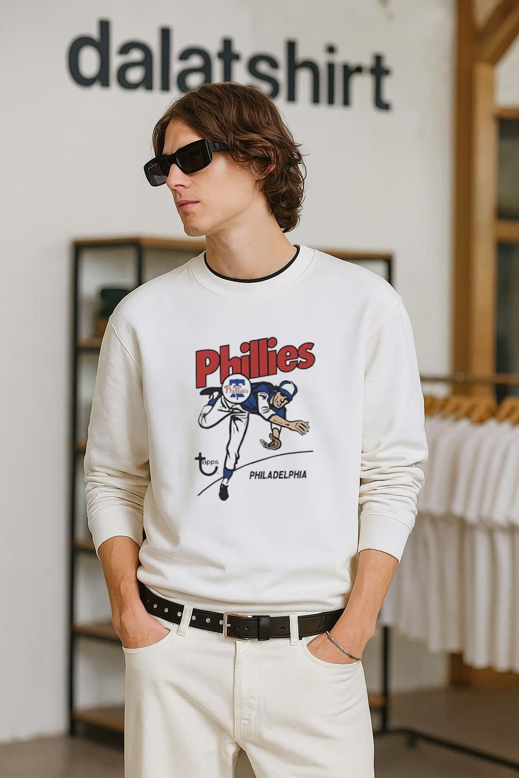 Topps Philadelphia Phillies Baseball Pitcher Logo Graphic shirt