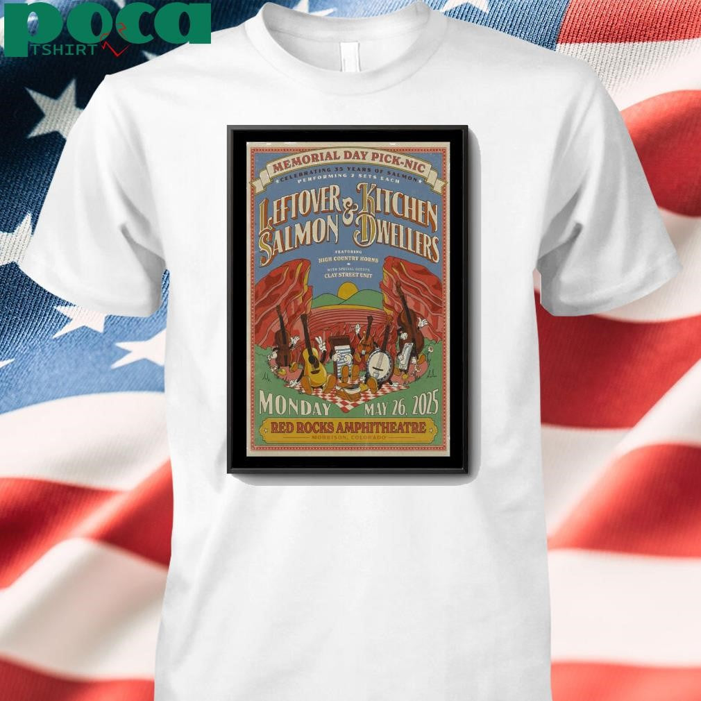 Tour 2025 Leftover Salmon And Kitchen Dwellers Red Rocks shirt