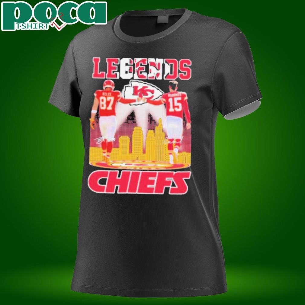 Travis Kelce X Patrick Mahomes Legends Skyline Kansas City Chiefs Signatures T shirts