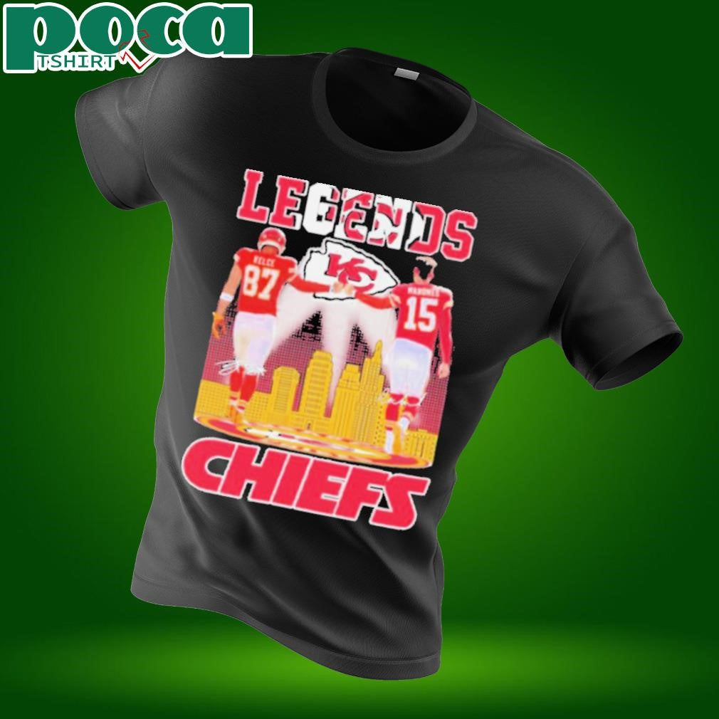 Travis Kelce X Patrick Mahomes Legends Skyline Kansas City Chiefs Signatures T shirts