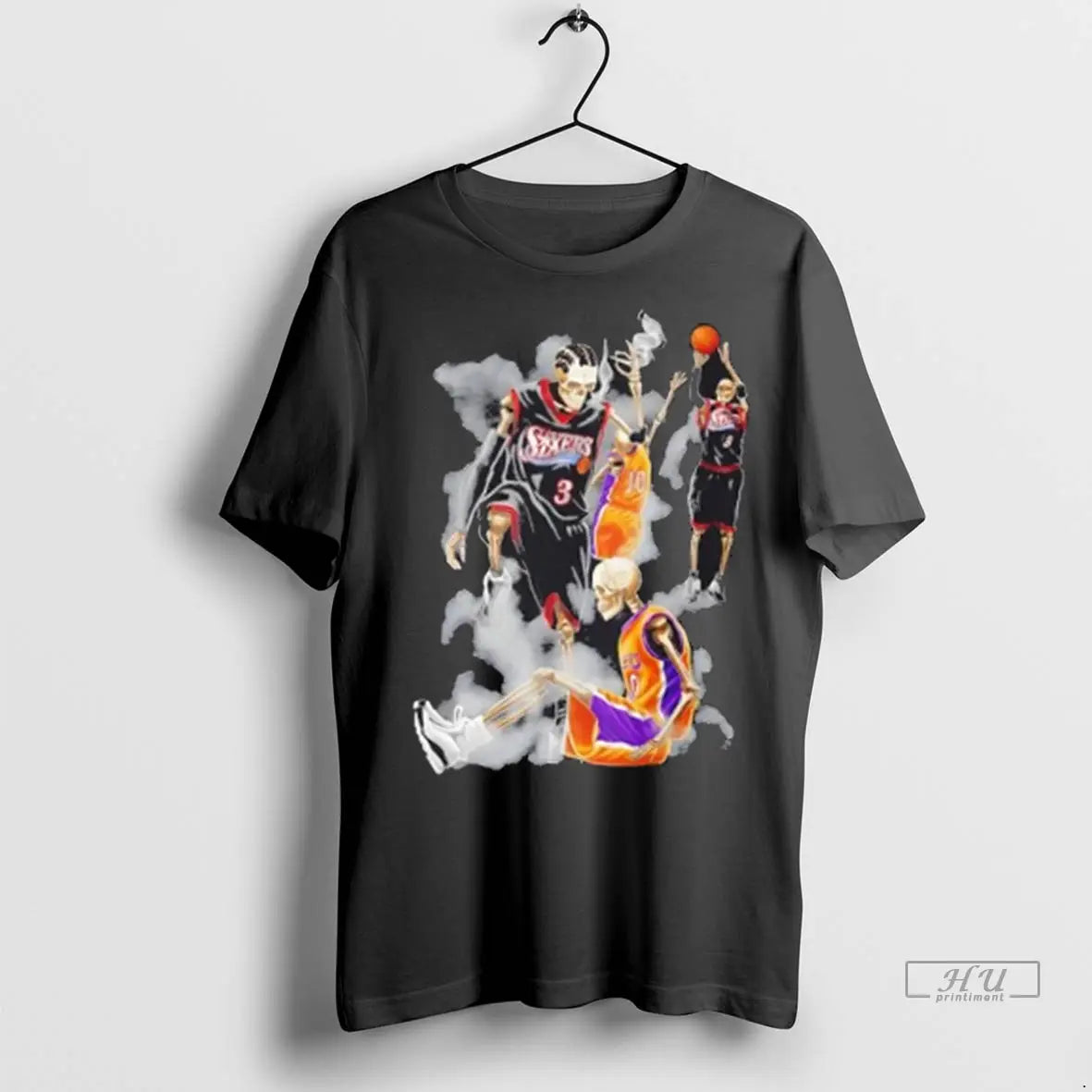 Trending Allen Iverson Step Over Halloween Skeleton T Shirt