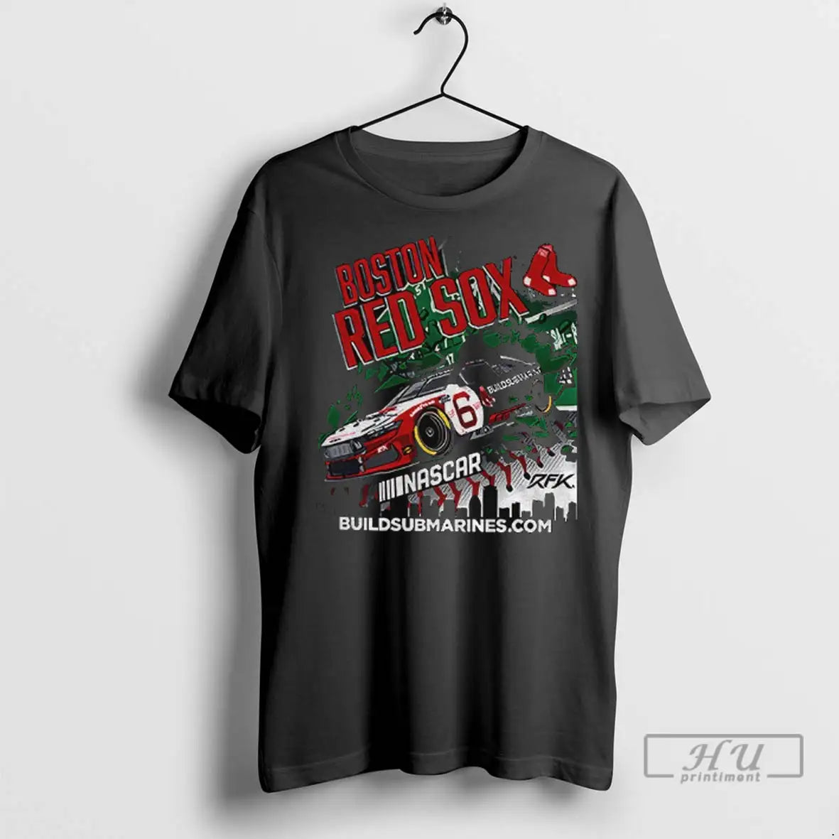 Trending Brad Keselowski Wearing Boston Red Sox Baseball Nascar Buildsubmarines 2025 T Shirt