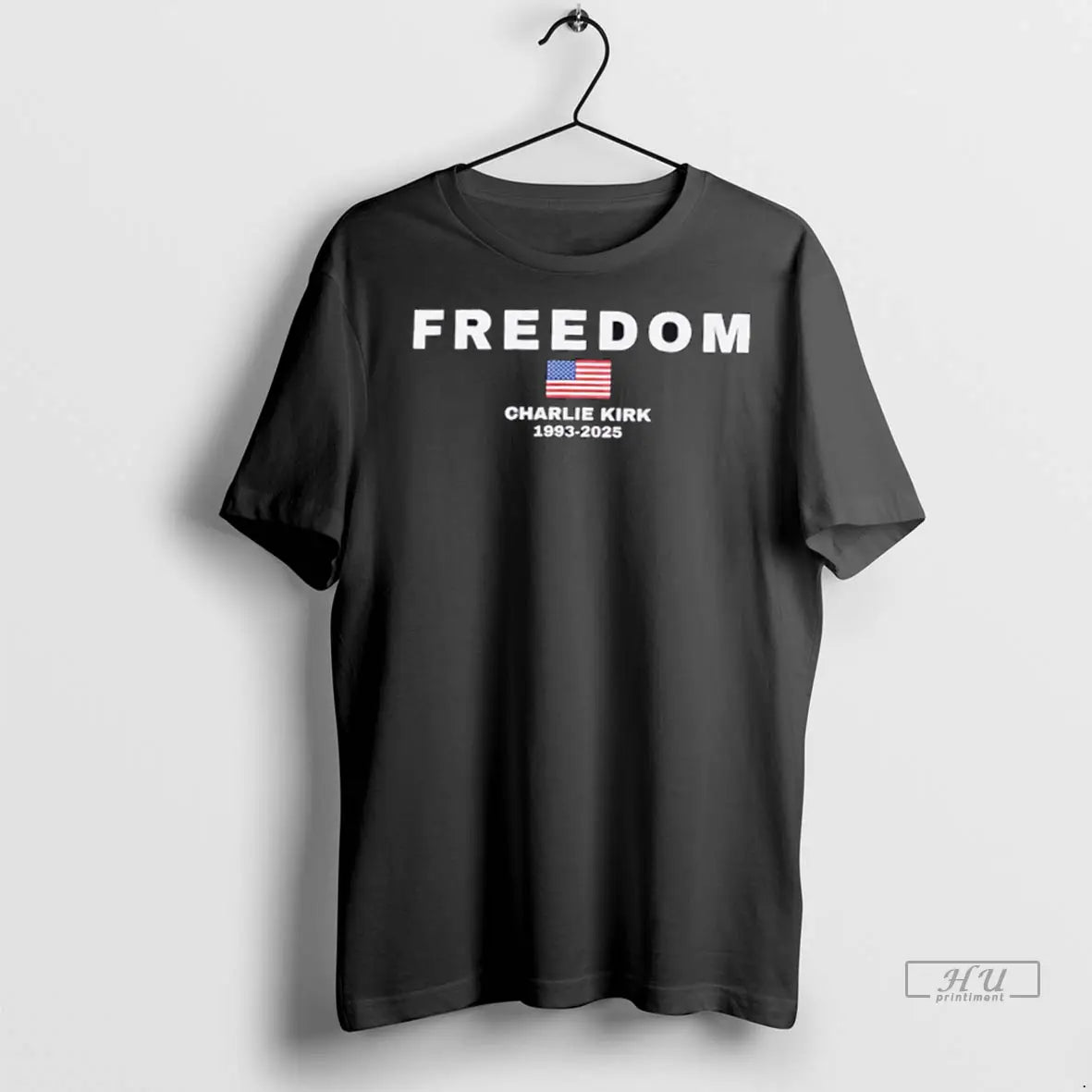 Trending Charlie Kirk Tribute Freedom 1993 2025 American Flag T Shirt