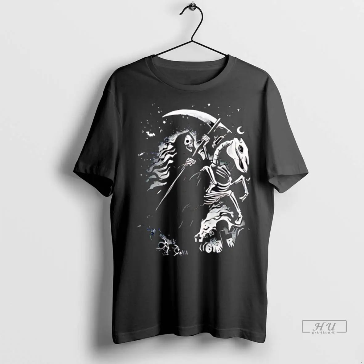 Trending Death Rider Horse Skull Halloween T Shirt
