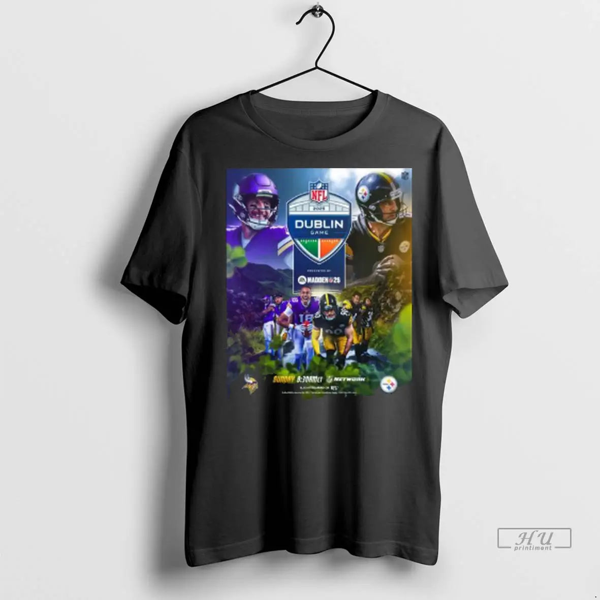 Trending Dublin Game 2025 Steelers X Vikings T Shirt
