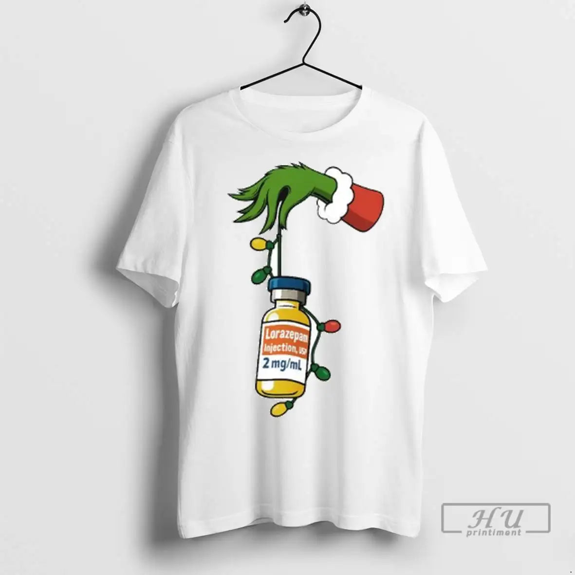 Trending Grinch Lorazepam Injection Usp Christmas Lights Ornaments T Shirt