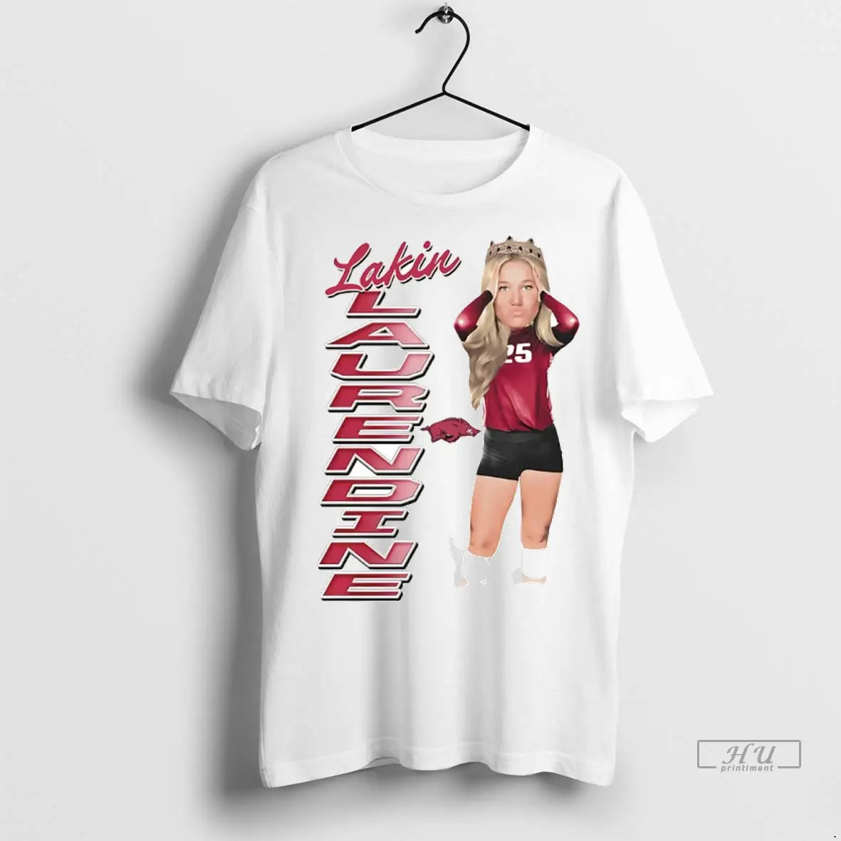 Trending Lakin Laurendine Elevated Caricature Arkansas Volleyball T Shirt