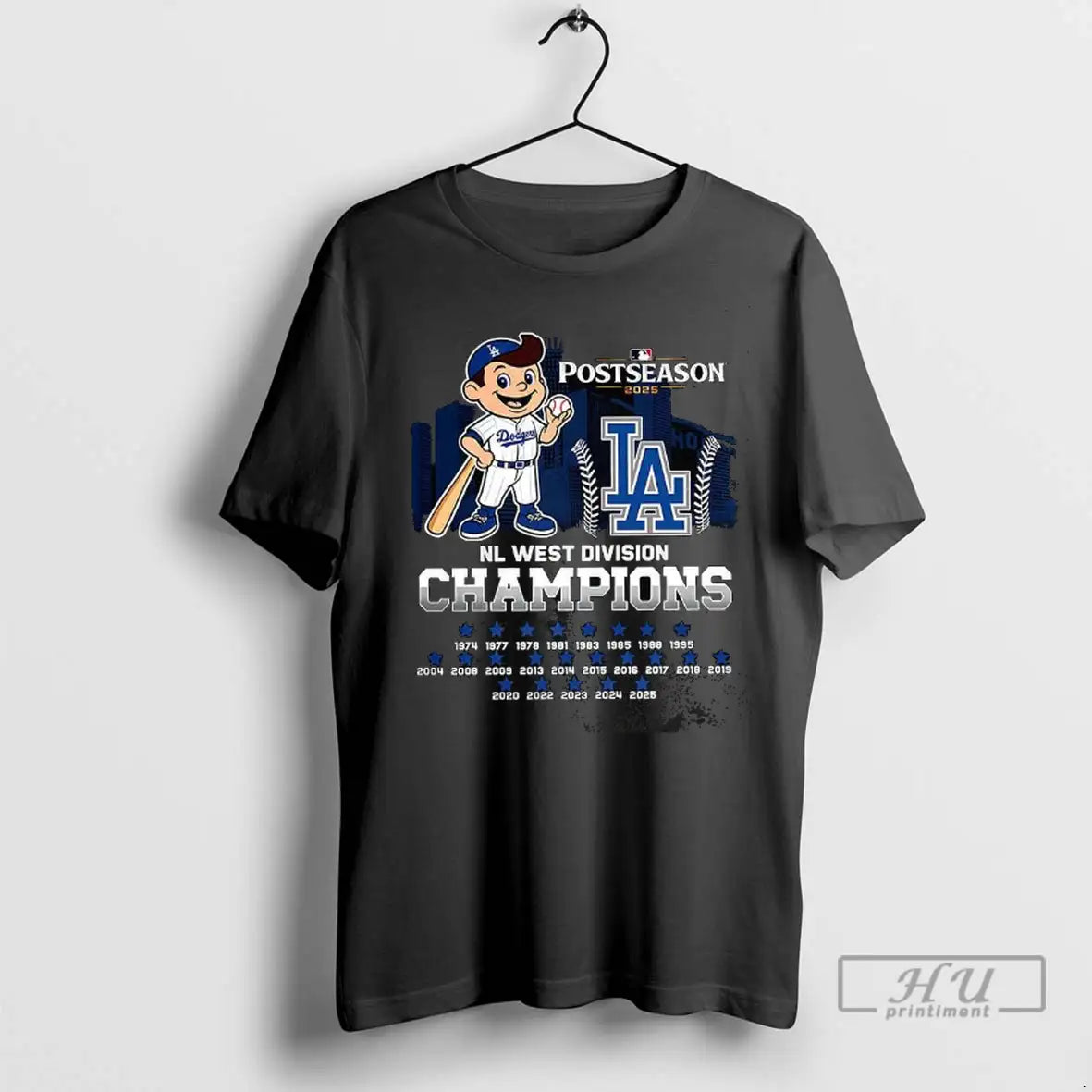 Trending Los Angeles Dodgers Baseball Nl West Division Champions 2025 Mascot Skyline T Shirt