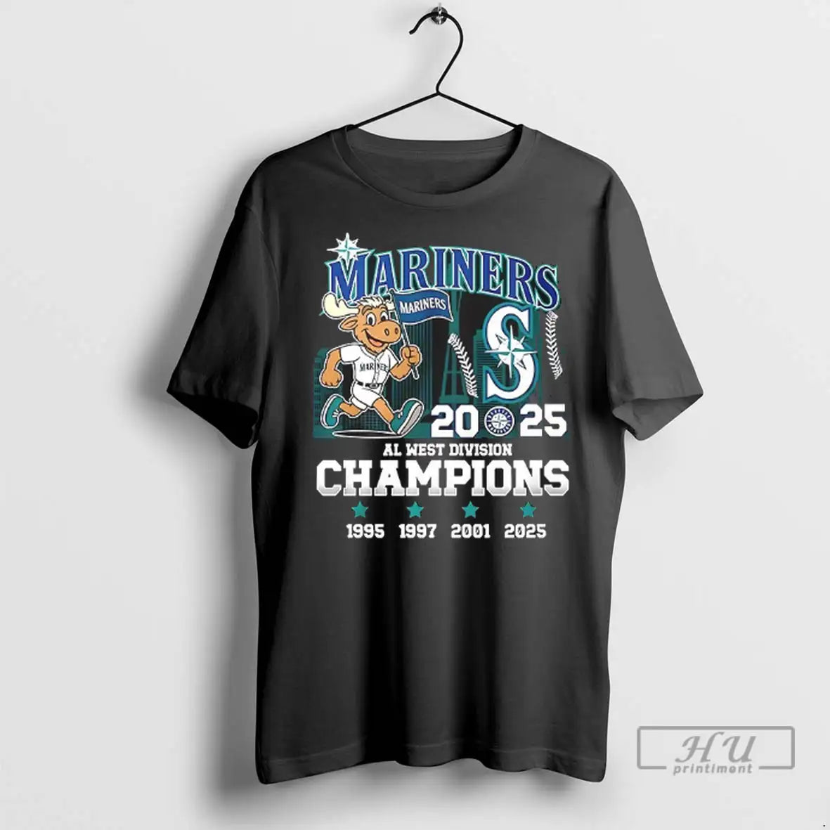 Trending Mariner Moose Seattle Mariners 2025 American League West Division Champions T Shirt