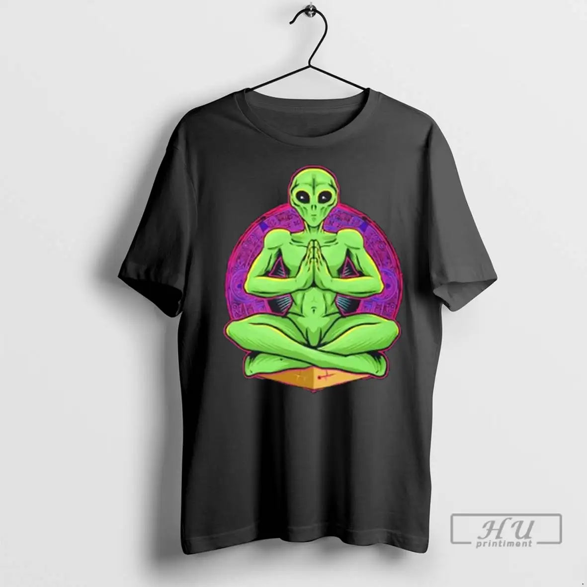 Trending Meditating Alien Cosmic Spiritual T Shirt