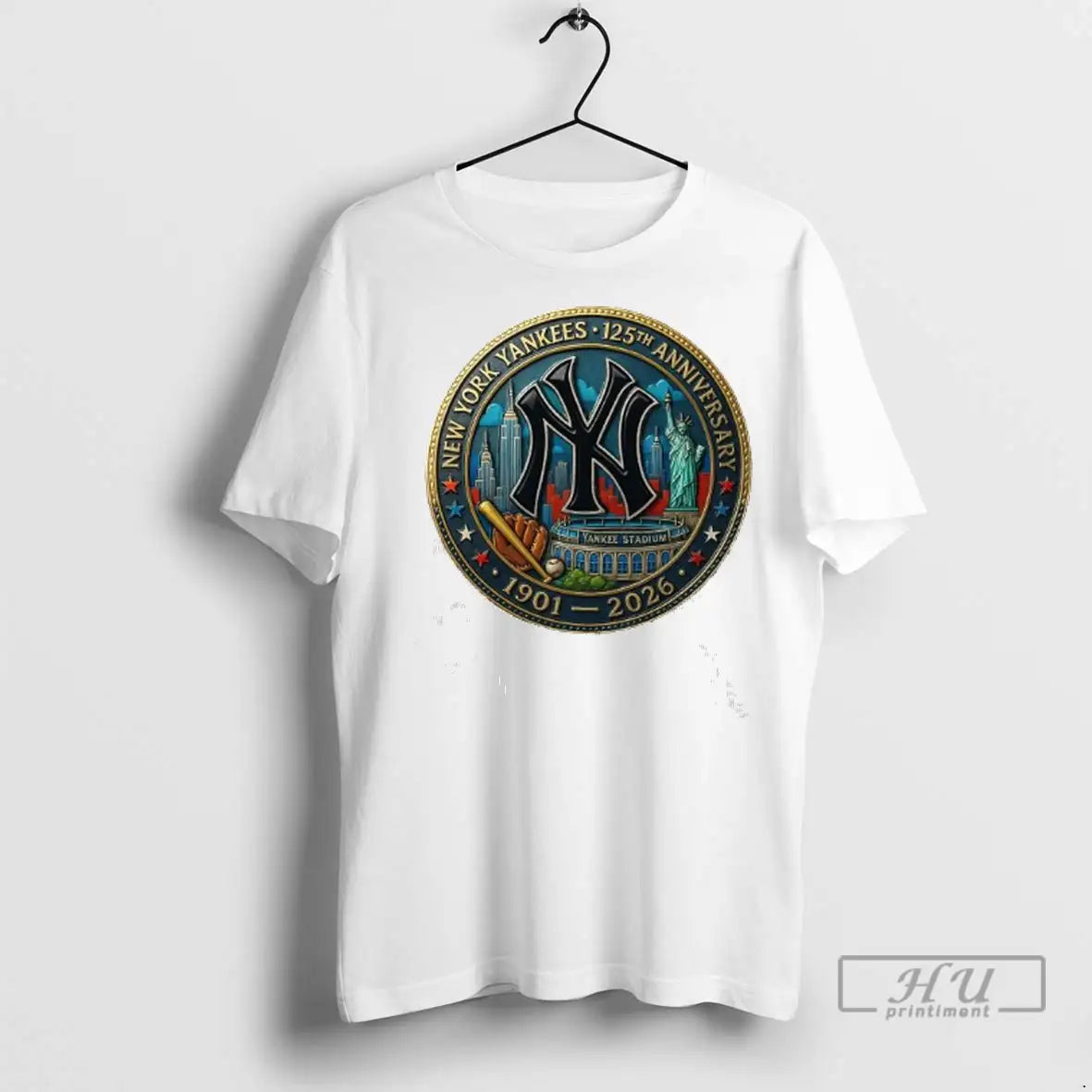 Trending New York Yankees 125th Anniversary Commemorative 1901 2026 Ladies T Shirt