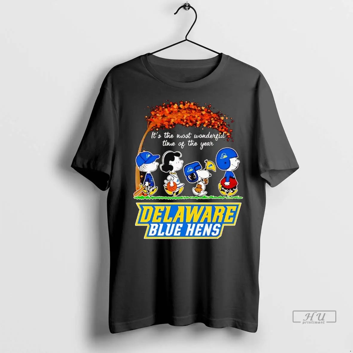 Trending Peanuts Delaware Blue Hens Fall Its The Most Wonderful Time T Shirt