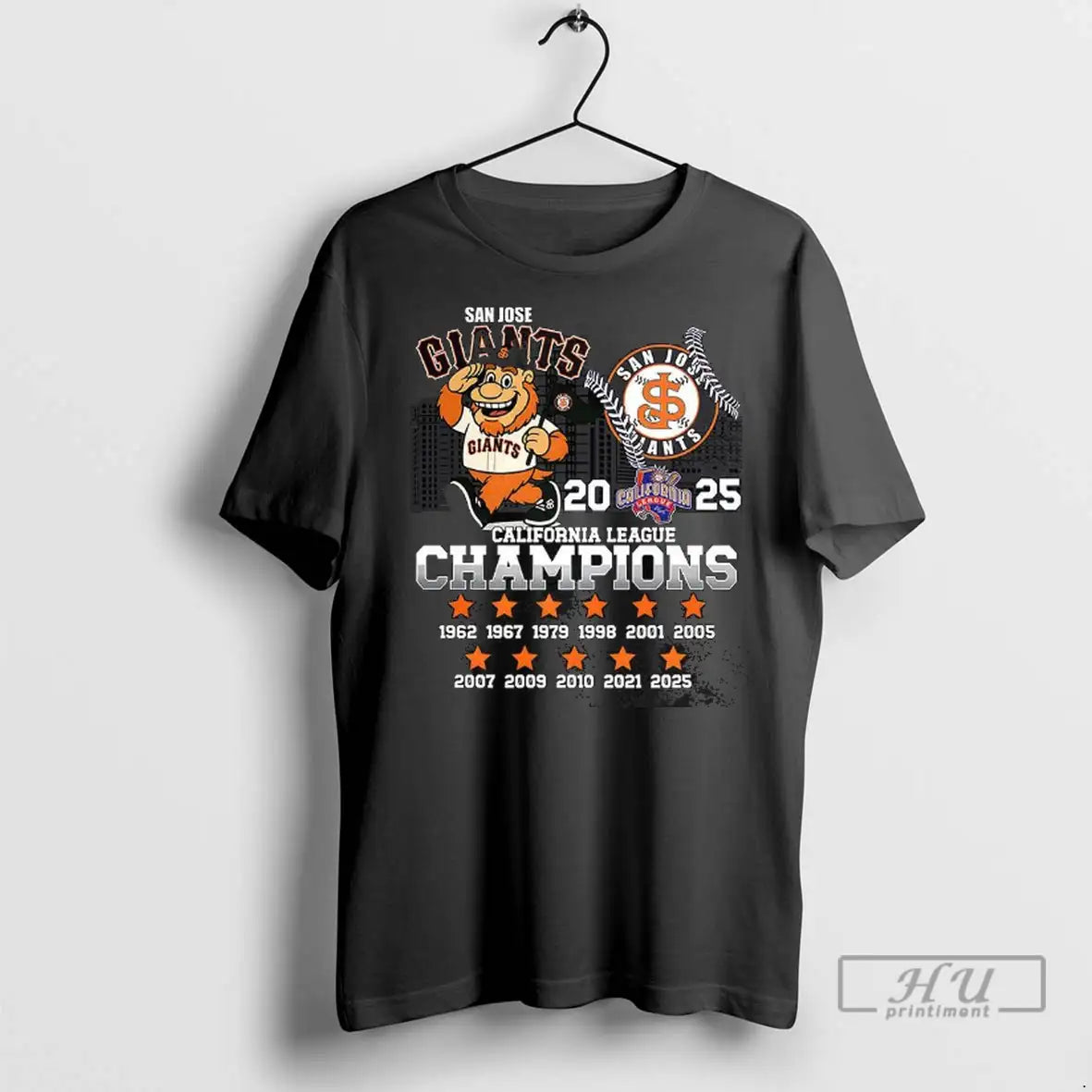Trending San Jose Giants Baseball California League Champions 2025 Mascot Skyline T Shirt