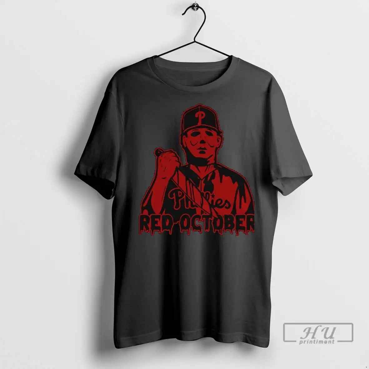 Trending The Hunt For Red October Philadelphia Phillies Mlb Baseball Halloween T Shirt
