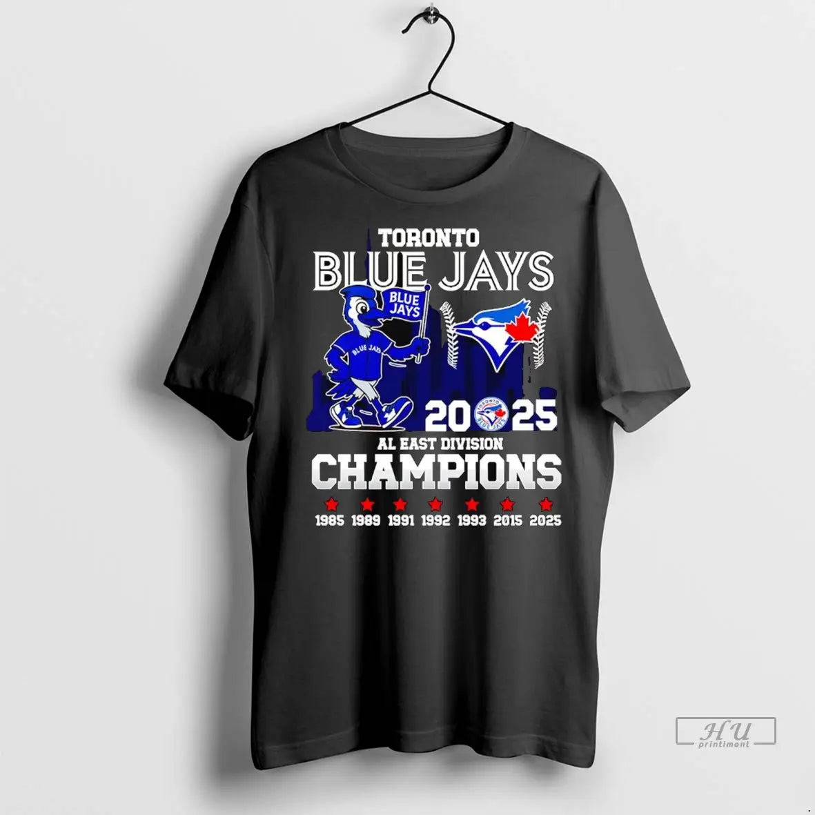 Trending Toronto Blue Jays 2025 Al East Division Champions Mascot Skyline T Shirt
