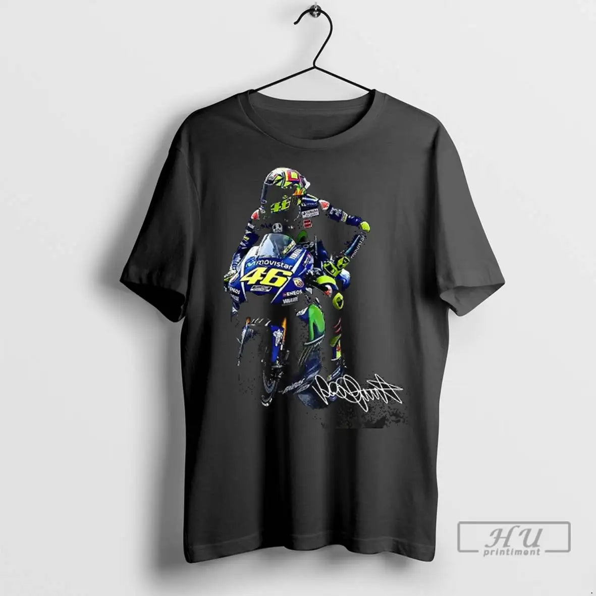 Trending Valentino Rossi 46 And Yamaha Yzr M1 Motogp Signature T Shirt