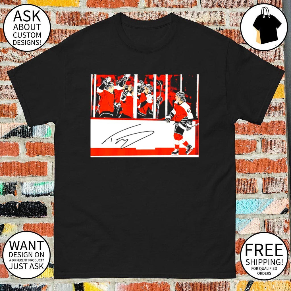 Trevor Zegras Philadelphia Flyers NHL Penalty Box Celebration signature shirt