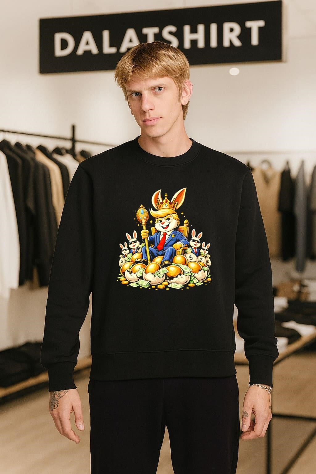 Trump Rabbit King Sitting On Golden Eggs shirt