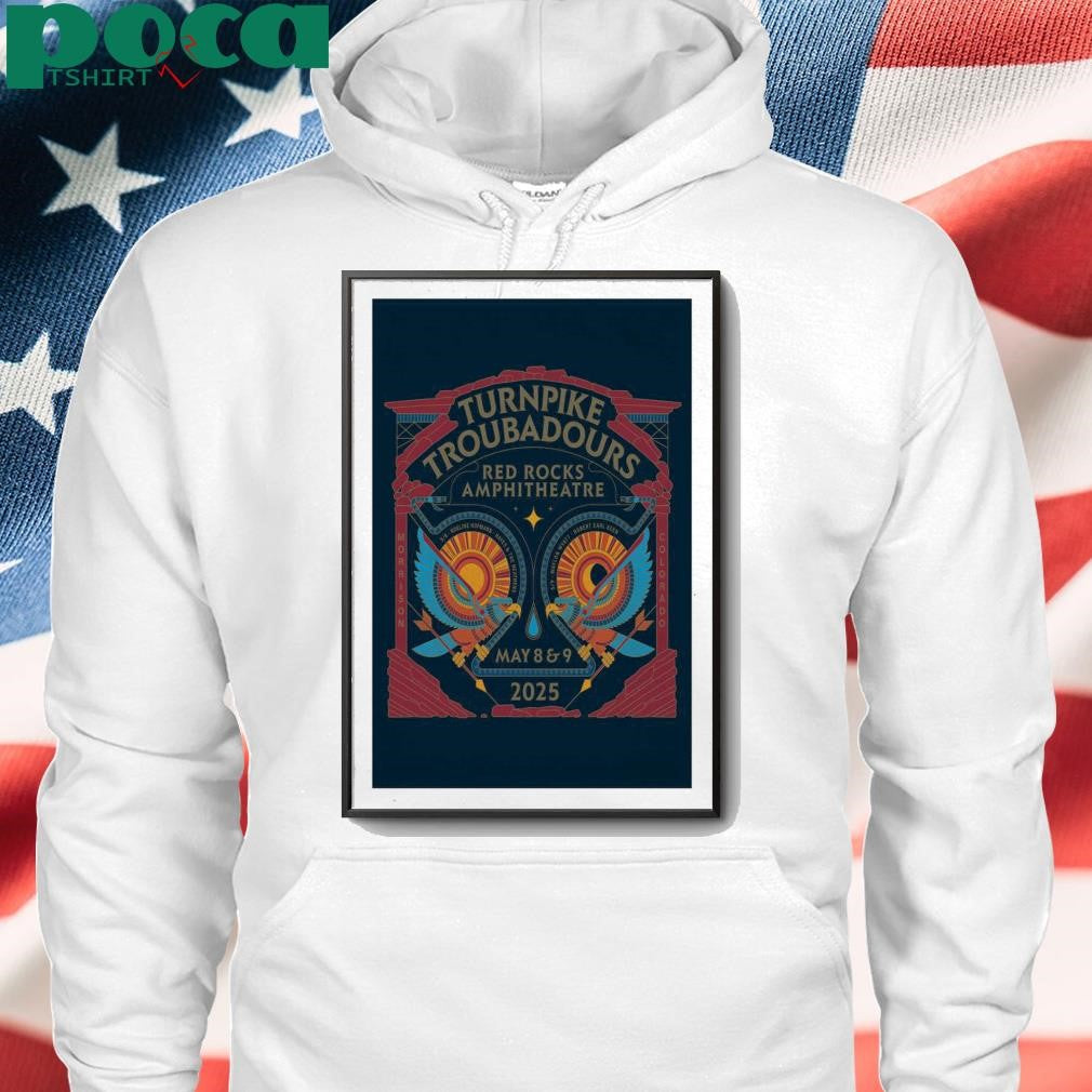 Turnpike Troubadours May 8-9 2025 Red Rocks Amphitheatre, Morrison, CO Poster shirt