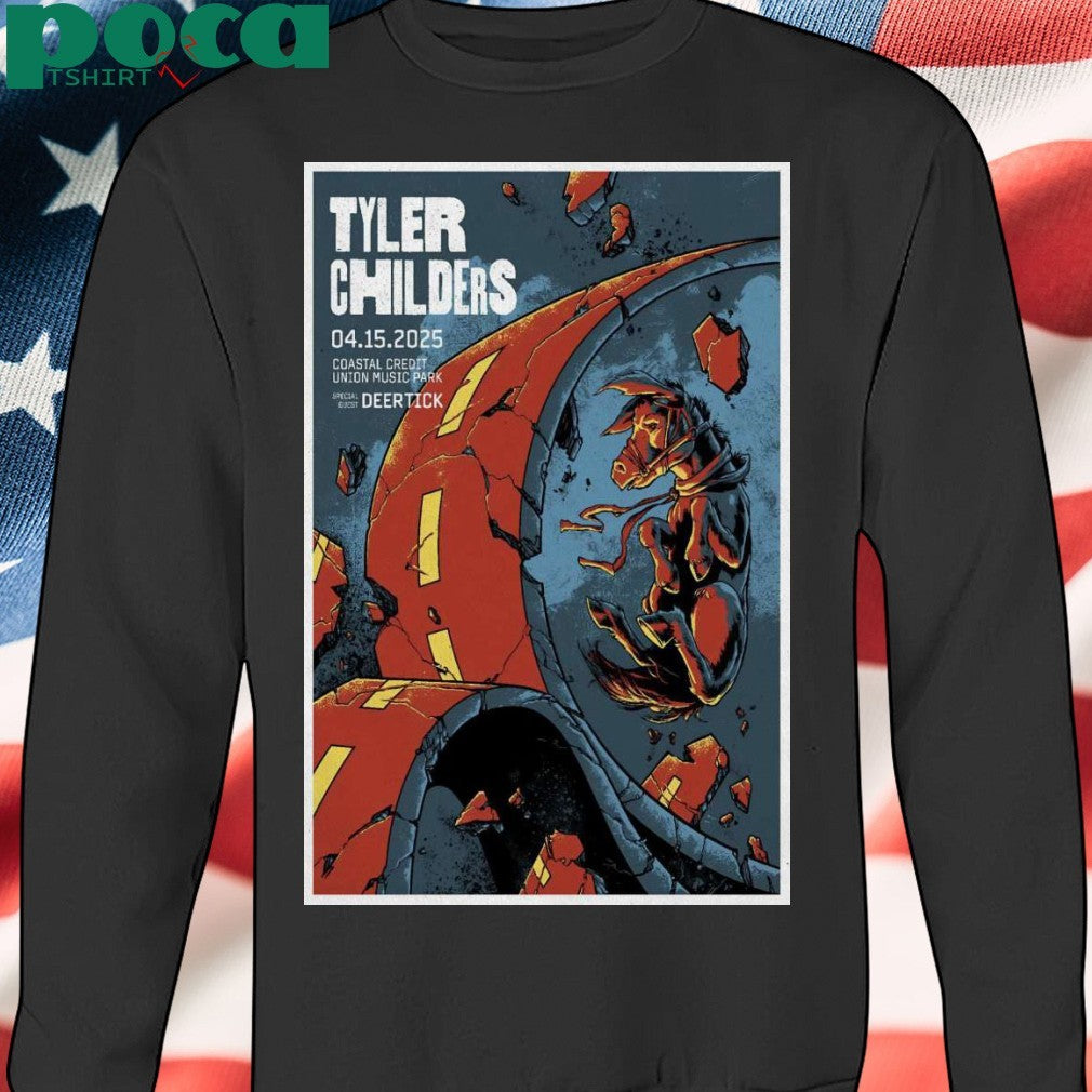Tyler Childers At Coastal Credit Union Music Park On April 23, 2025 Show Poster shirt
