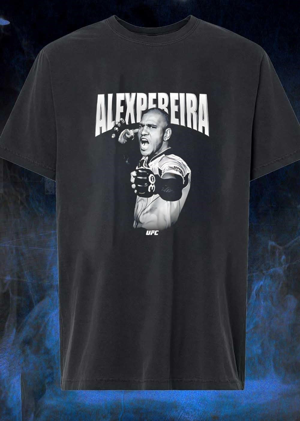 UFC Apparel Alex Pereira Shouting and Punching into the Camera UFC shirt