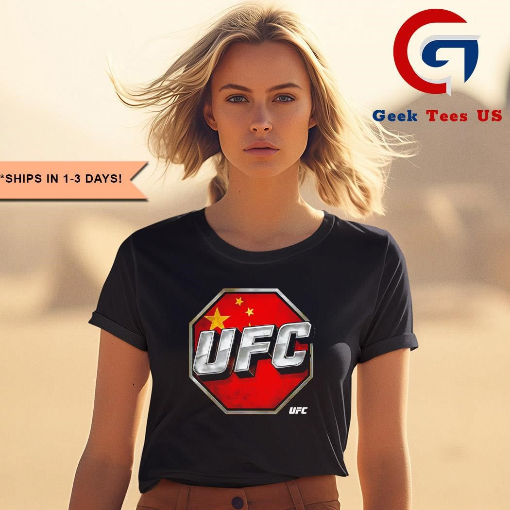 UFC China flag logo shirt