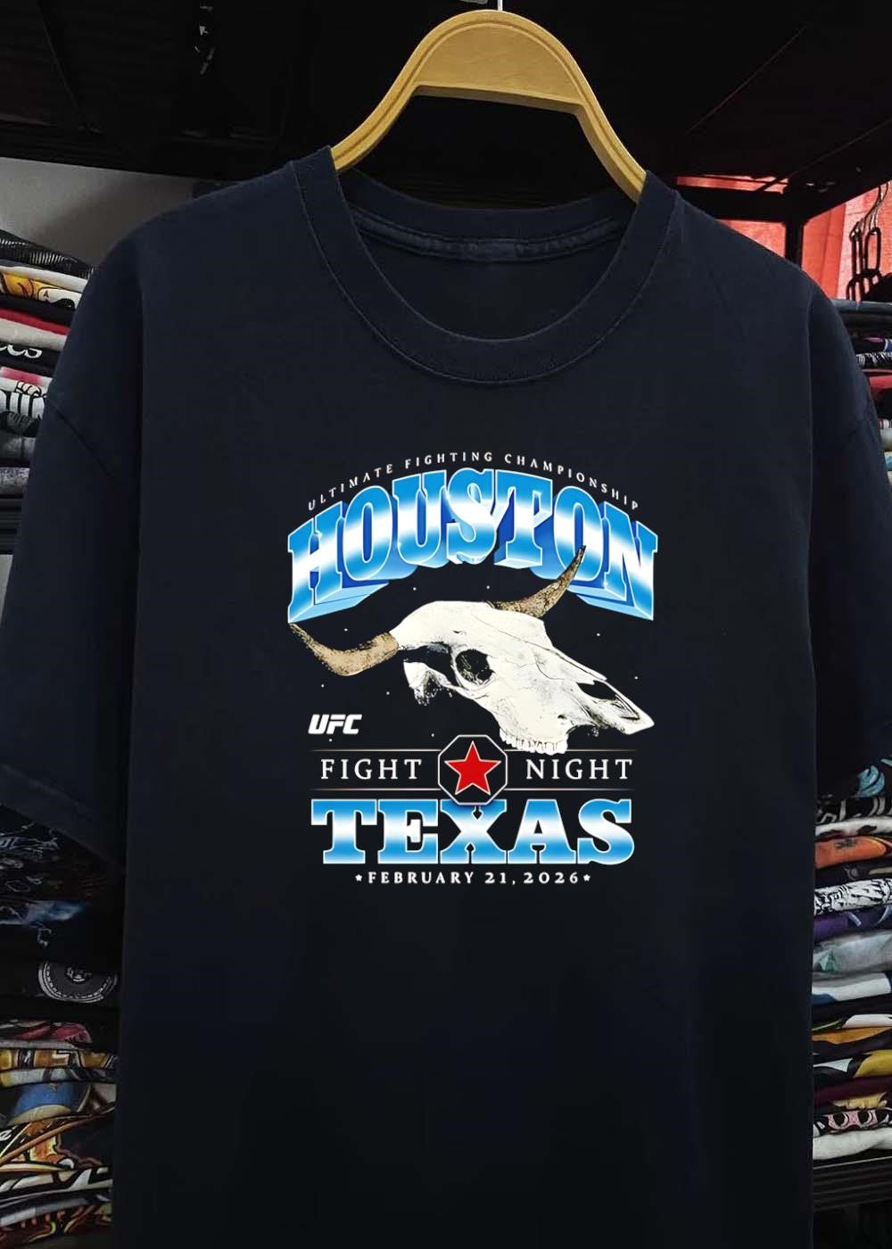 UFC Houston Texas Fight Night February 21 2026 Skull shirt