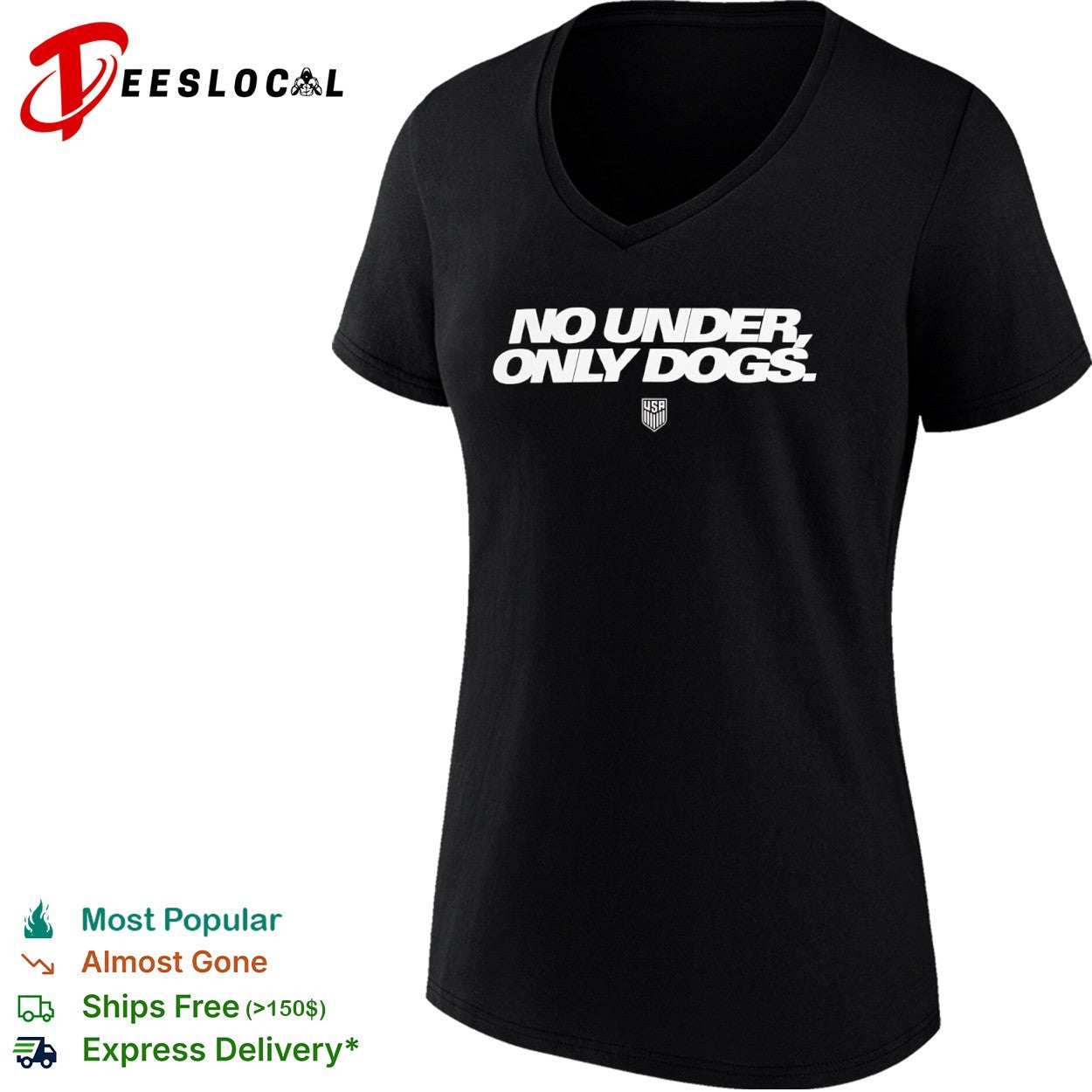 USA no under only dogs shield crest shirt