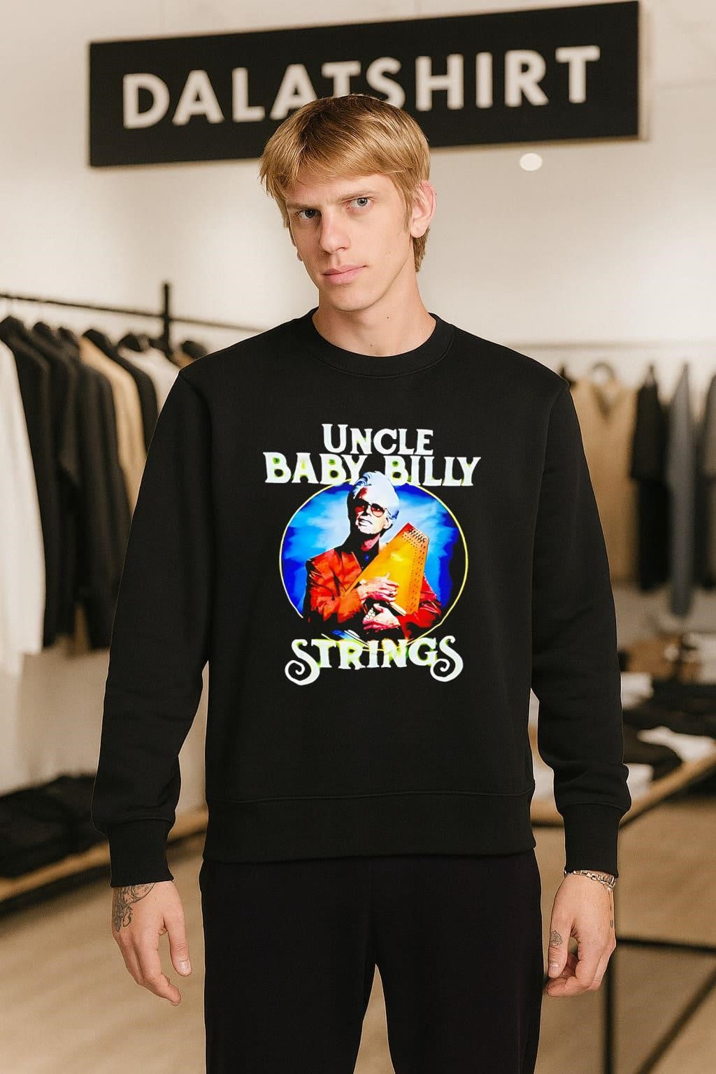 Uncle Baby Billy Strings Character Autoharp Musical Comedy shirt