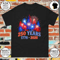 United States Semiquincentennial Holiday Fireworks 250 Years 1776 2026 American 4th of July shirt
