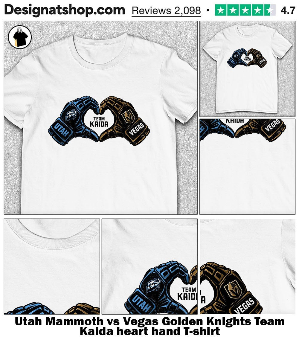 Utah Mammoth vs Vegas Golden Knights Team Kaida heart hand shirt