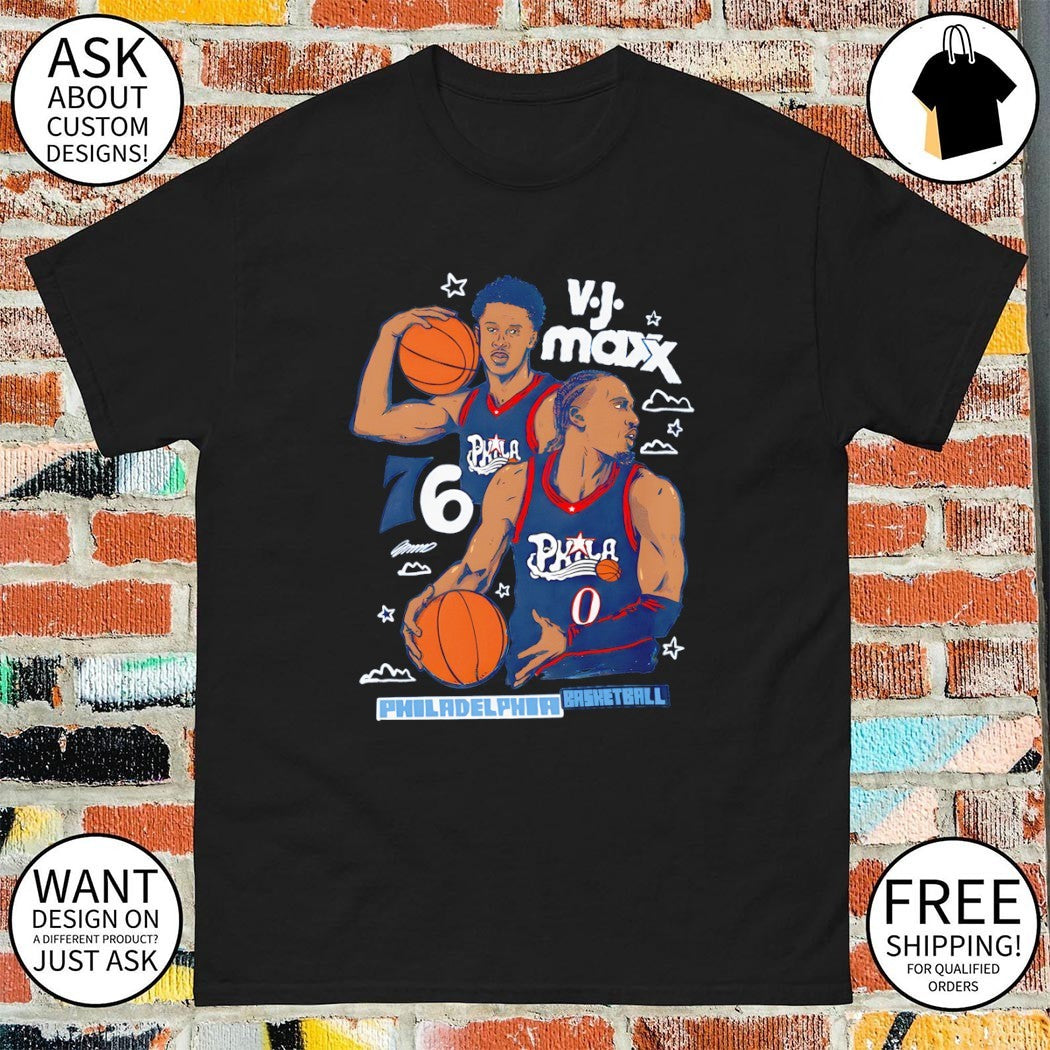 VJ Maxx Philadelphia 76ers Basketball cartoon NBA 2026 shirt