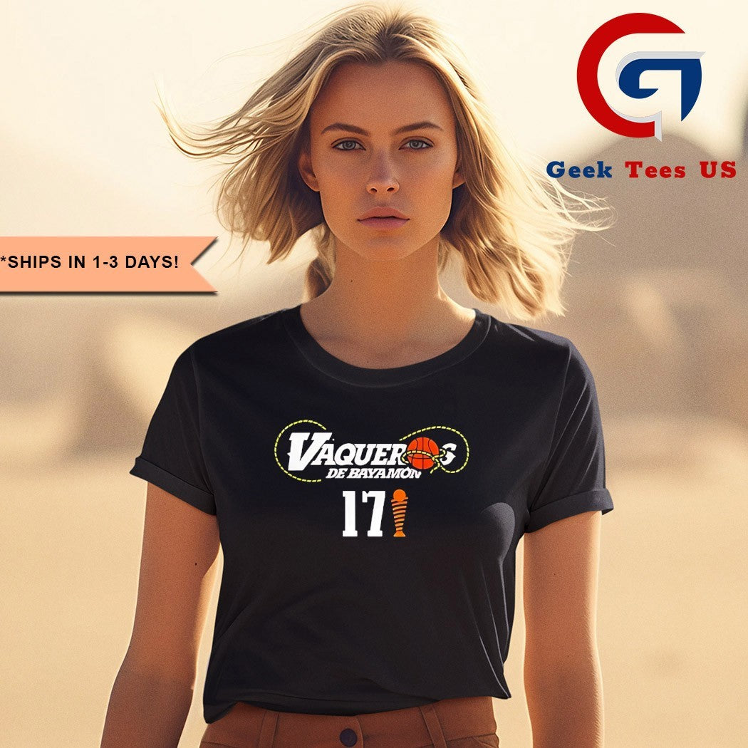 Vaqueros de Bayamon Champions BSN x17 trophy shirt