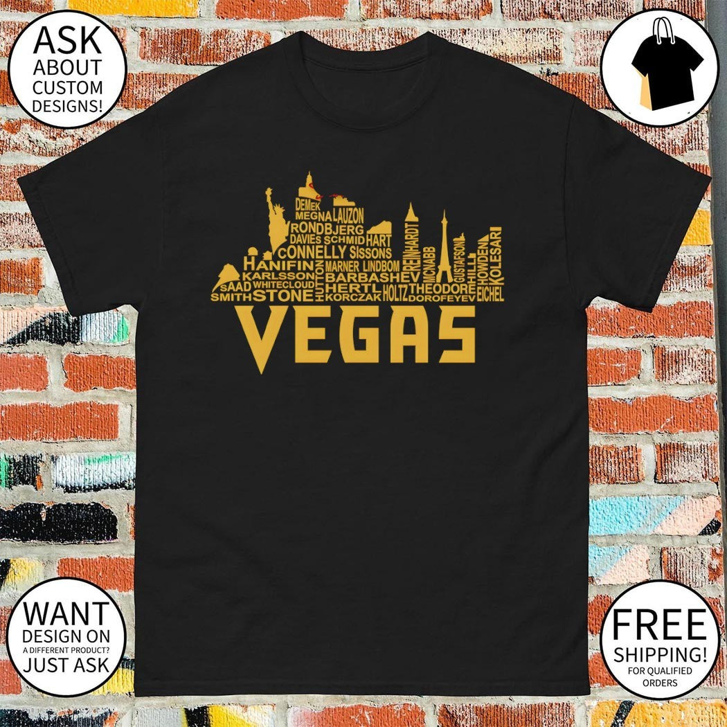 Vegas Golden Knights Hockey Team Skyline Names NHL 2025 2026 shirt