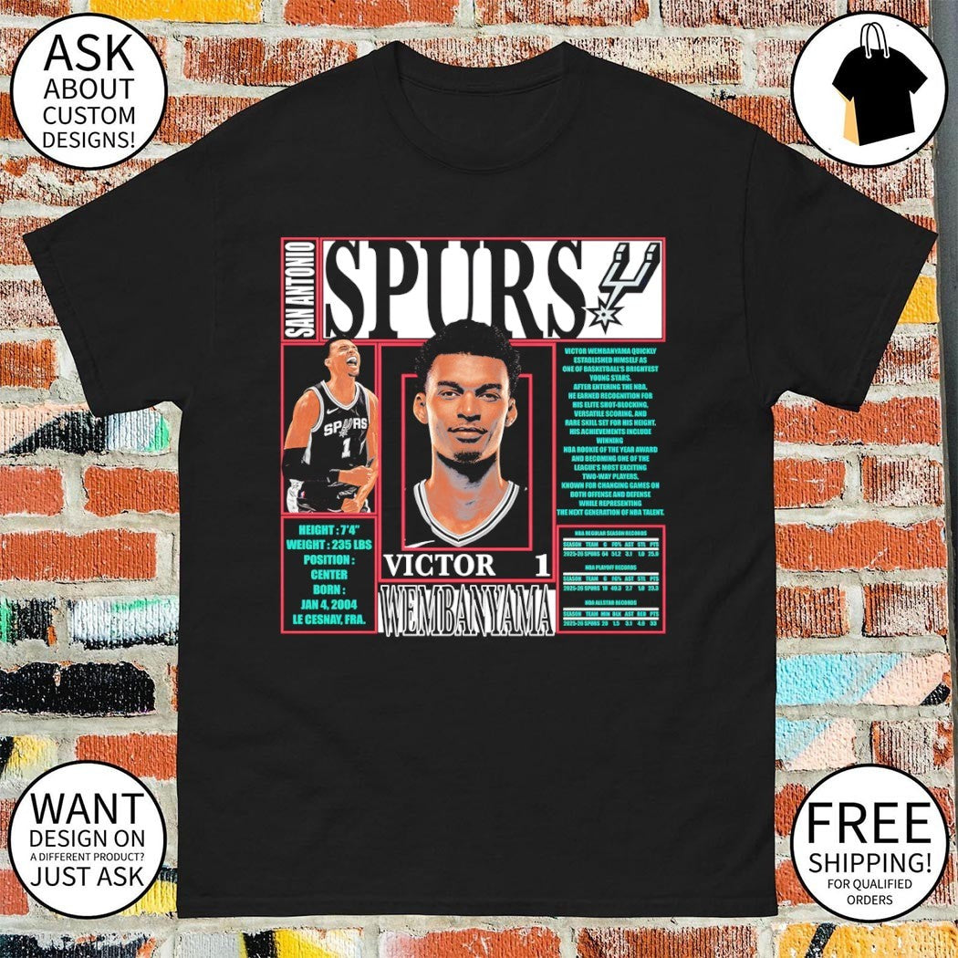 Victor Wembanyama San Antonio Spurs Basketball 2026 Playoffs height 7’4 Weight 235 lbs shirt