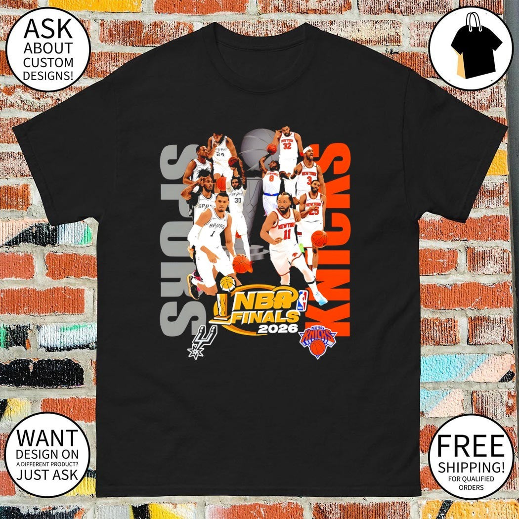 Victor Wembanyama Spurs vs Jalen Brunson Knicks Basketball Trophy NBA Finals 2026 vintage shirt