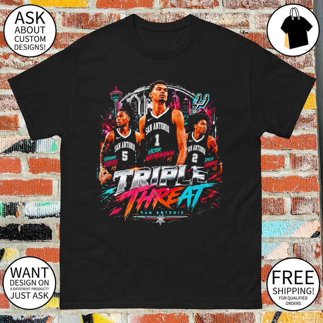 Victor Wembanyama Stephon Castle Dylan Harper Triple Threat San Antonio Spurs Basketball Game Day shirt