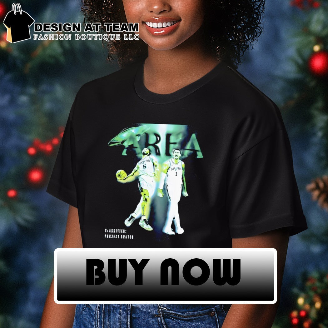 Victor Wembanyama and Stephon Castle of the San Antonio Spurs UFO shirt