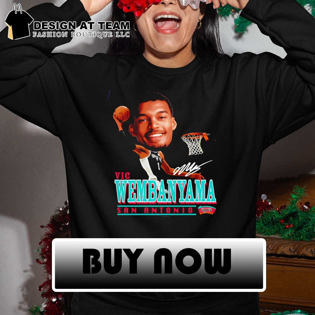 Victor Wembanyama big face San Antonio Spurs Basketball 2026 signature shirt