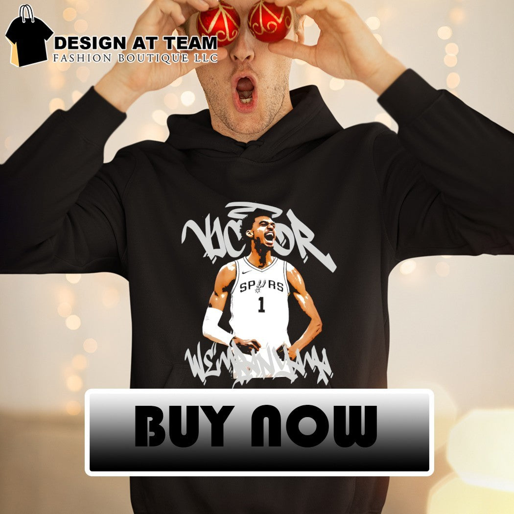Victor Wembanyama celebration San Antonio Spurs Basketball NBA 2026 shirt